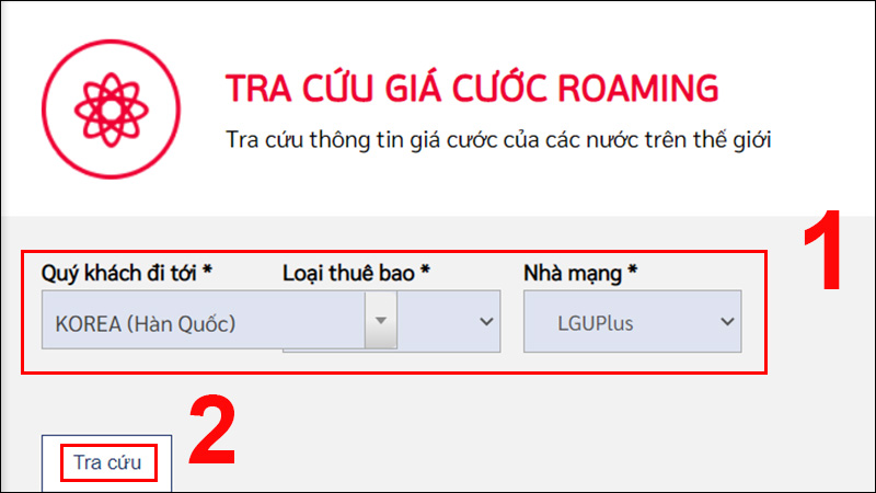 Chọn các thông tin